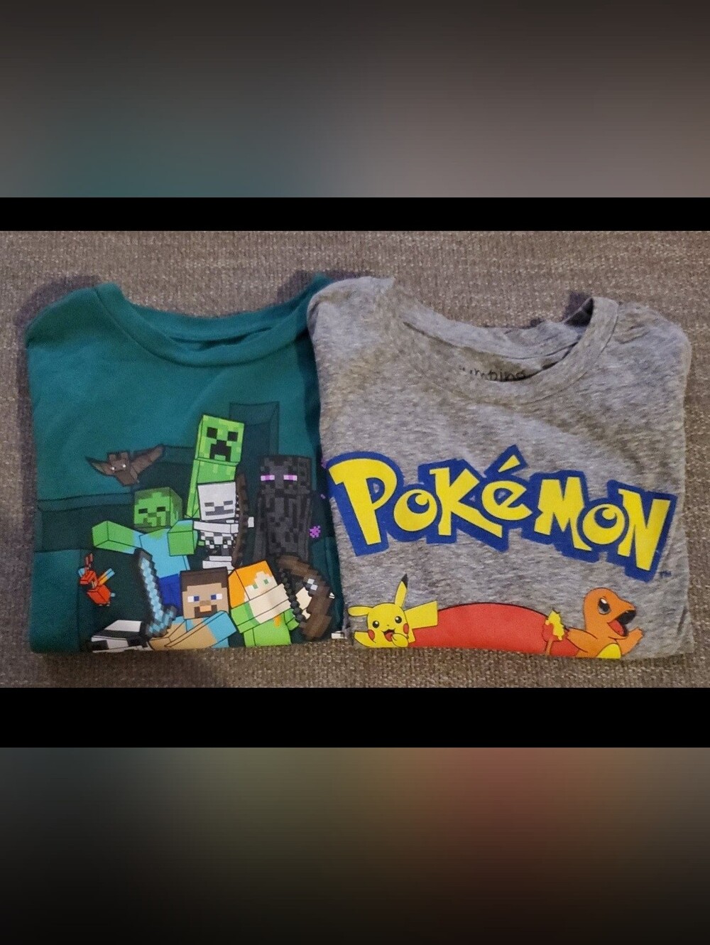 Size 6 Minecraft And Pokemon Long Sleeves